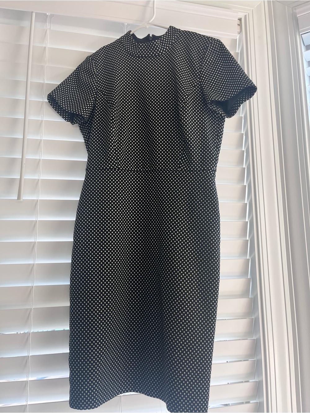 J. Crew Black and White Polka Dot Midi Dress